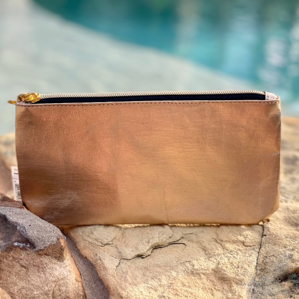 New! Metallic Rose Gold Cosmetic Pouch Case